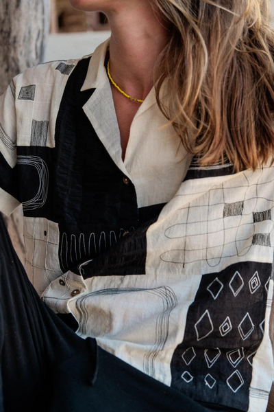 Kusum shirt-Black and White