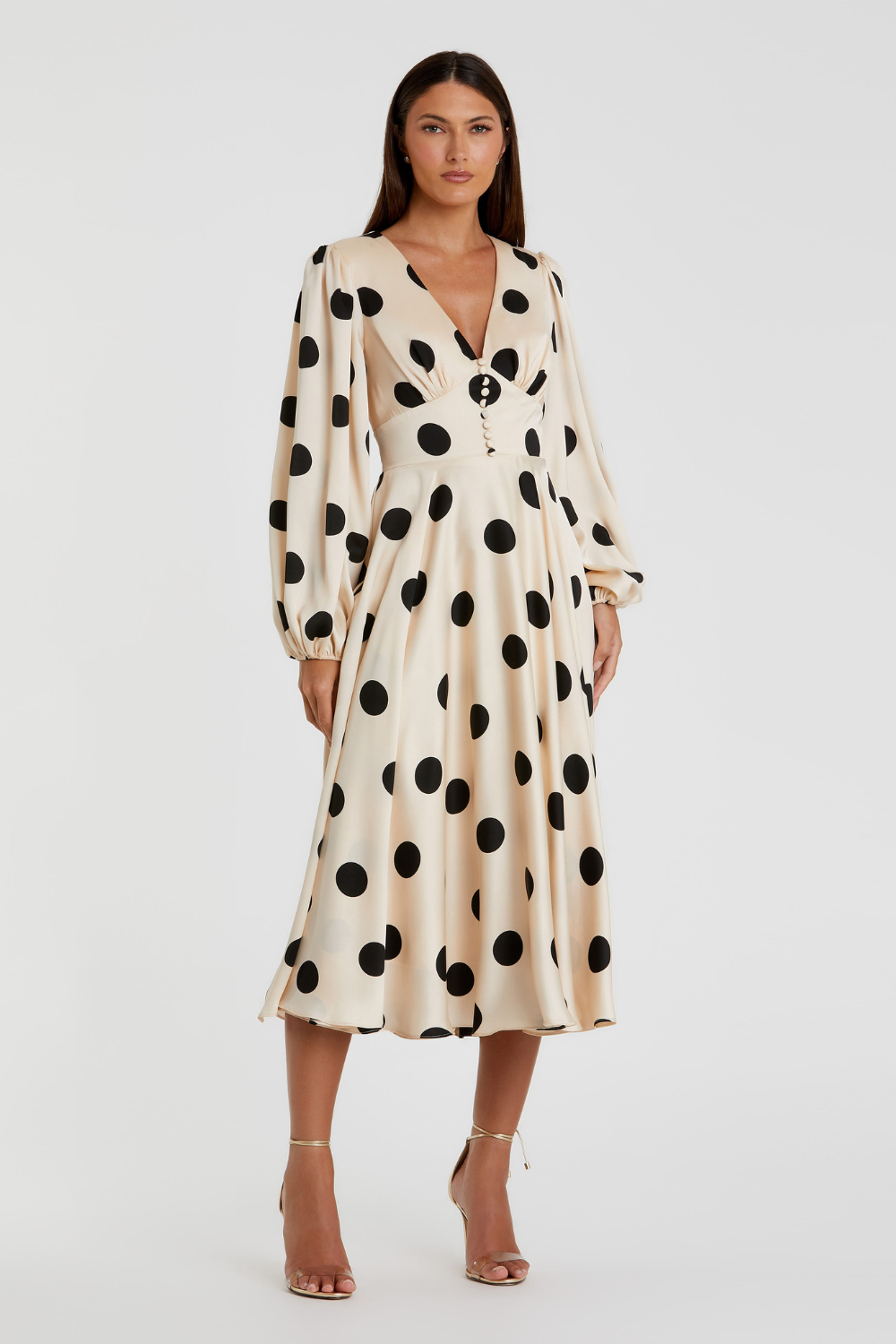 27542-Midi Dress-Cream Black