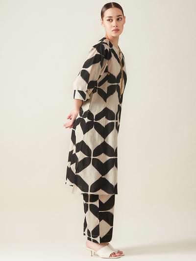 Black Clamp Dye Embroidered Co ord set
