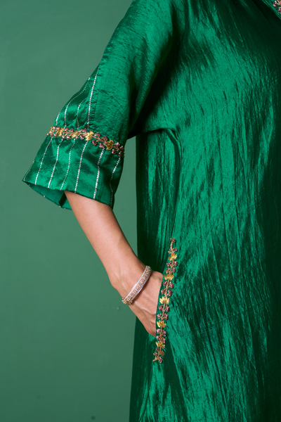 Radiance Kurta Set - Emerald with Dupatta