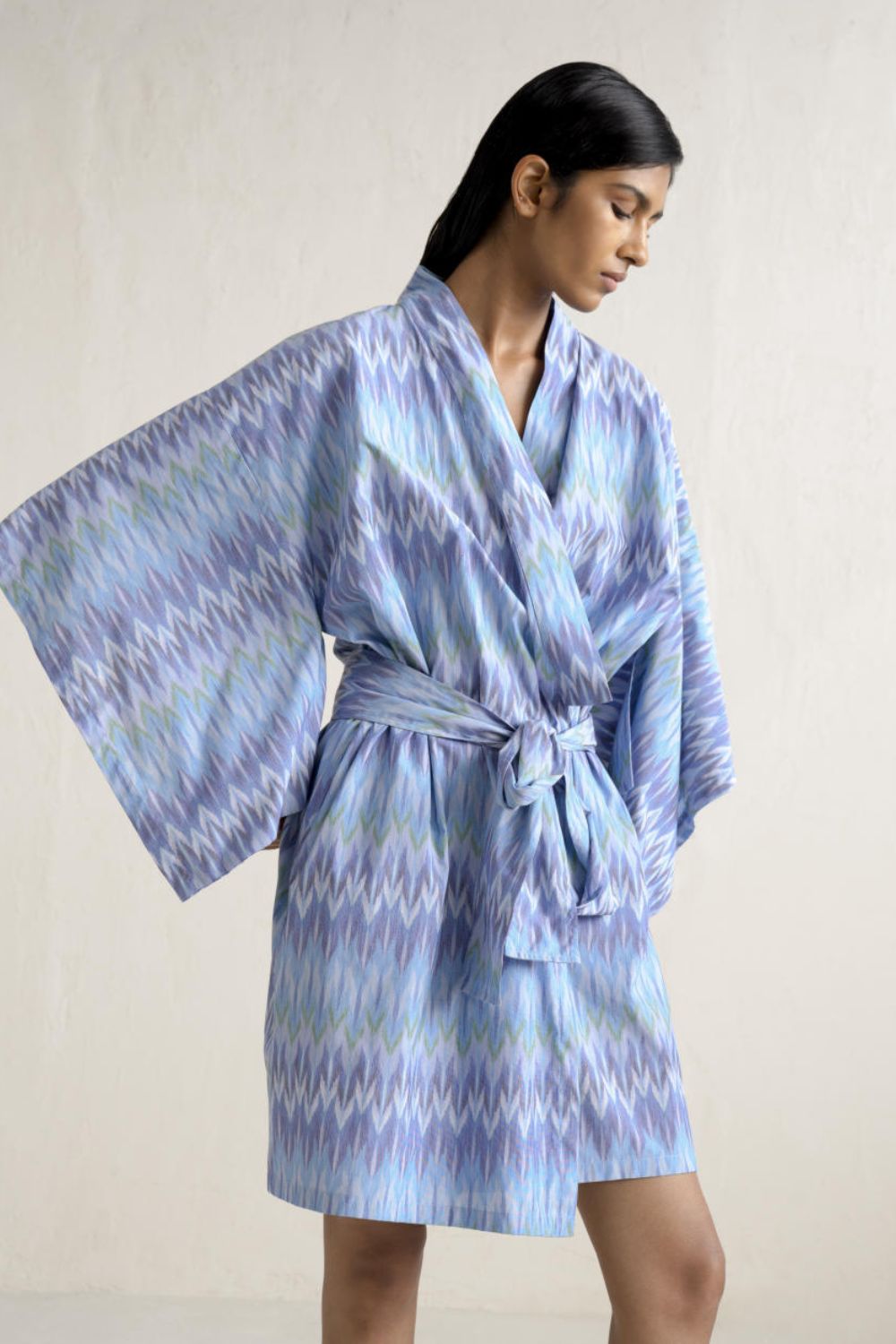 KIMO UNISEX DRESSING ROBE-BLUE