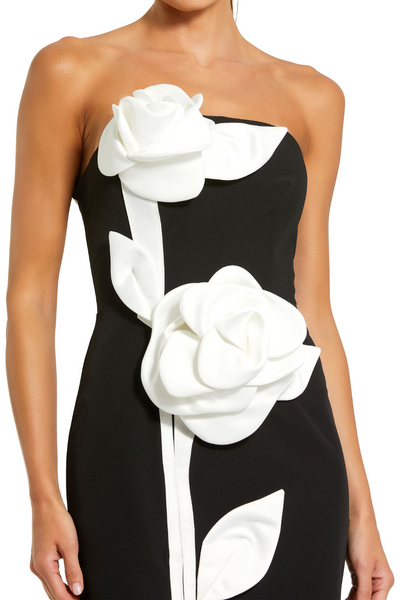 2283-Crepe Ankle Dress-Black Ivory
