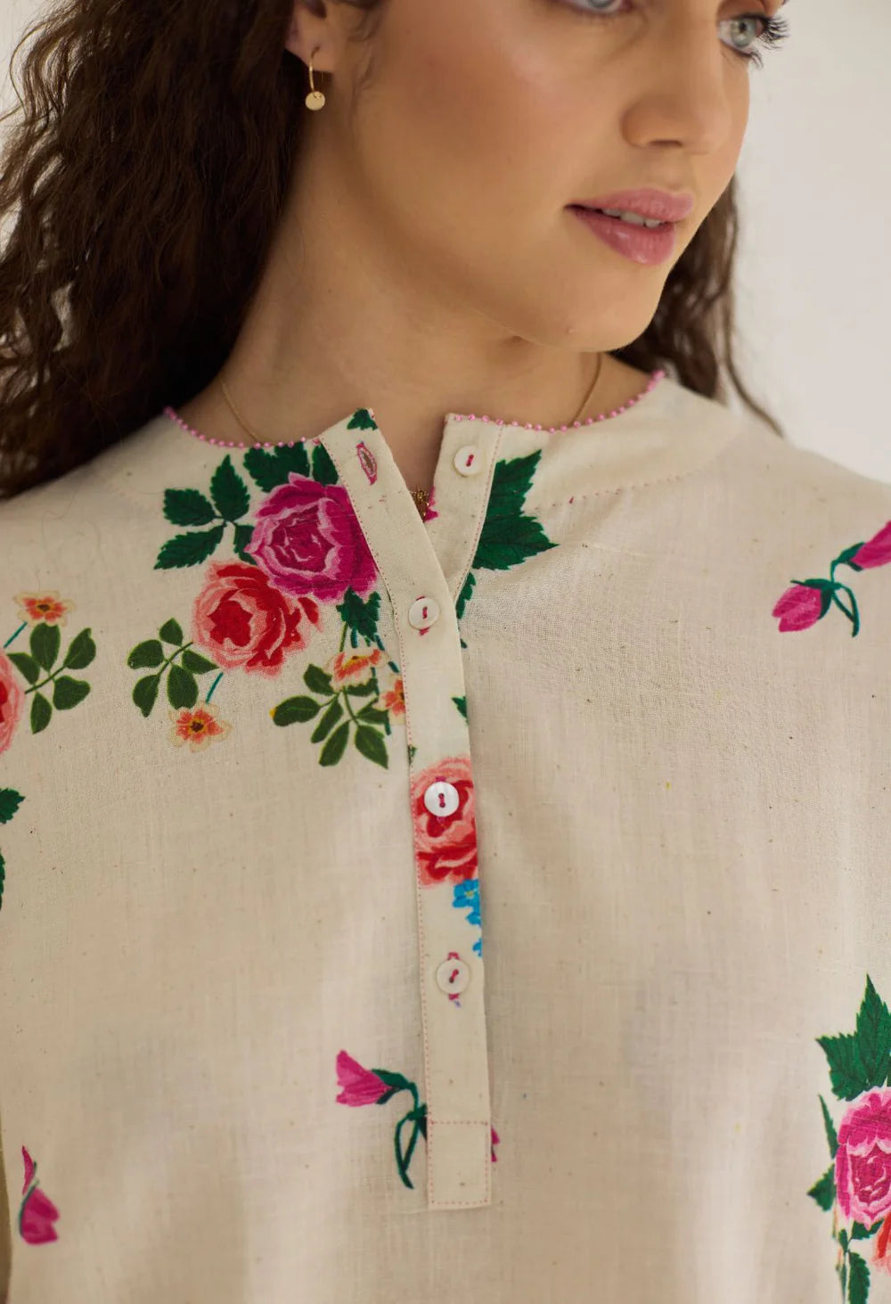 Rose Chintz Short Kurta Set