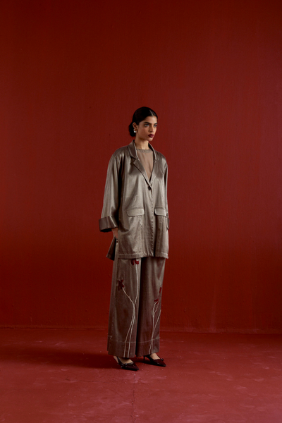 WIDE SLEEVE JACKET CO-ORD-CEDAR