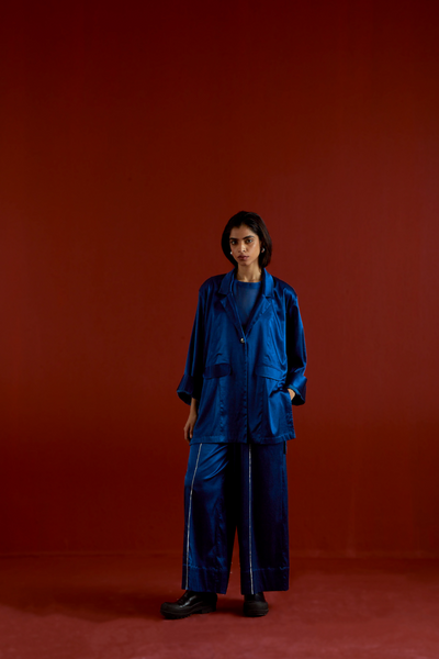 WIDE SLEEVE JACKET CO-ORD-ELECTRIC BLUE
