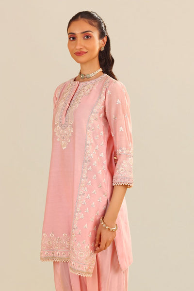 Zaisha - Short Kurta With Dhoti-Blush Pink
