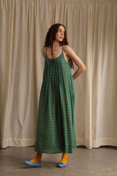 Kyra Dress - Green Checks