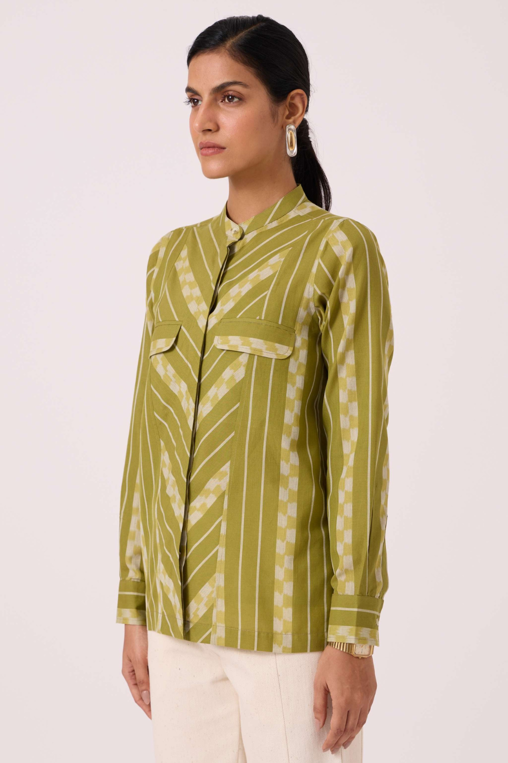 Wilde Green Striped Ikat Shirt