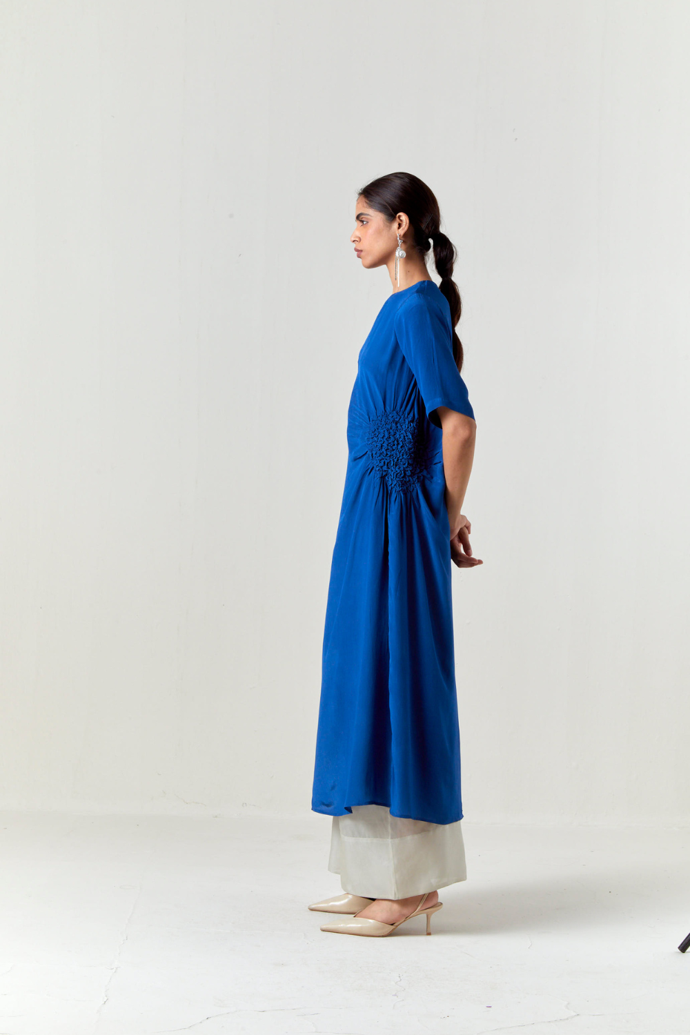 RUCHING TUNIC CO-ORD-ELECTRIC BLUE