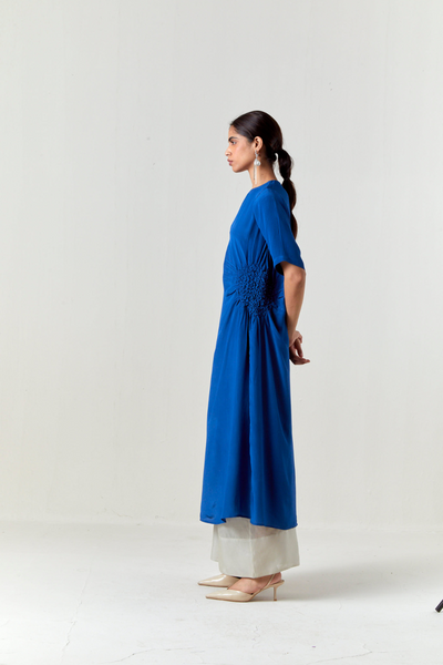 RUCHING TUNIC CO-ORD-ELECTRIC BLUE