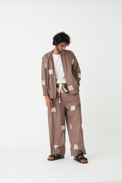 EMB.  DRAWSTRING PANT  - CEDAR