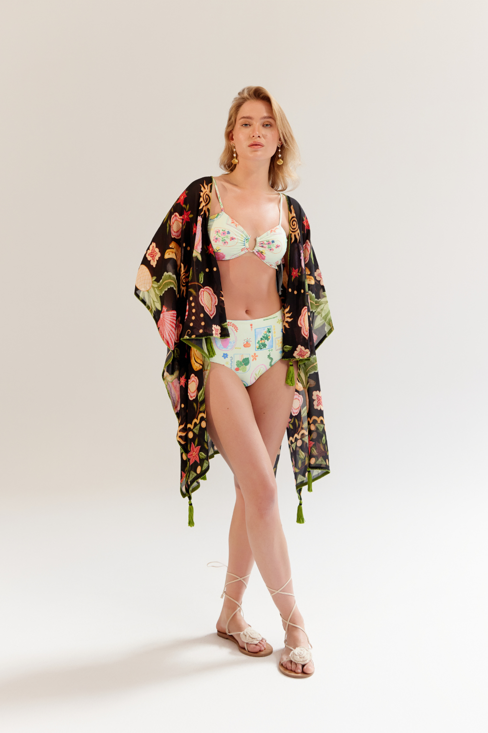 June Coverup (long) - Seashell (Black)