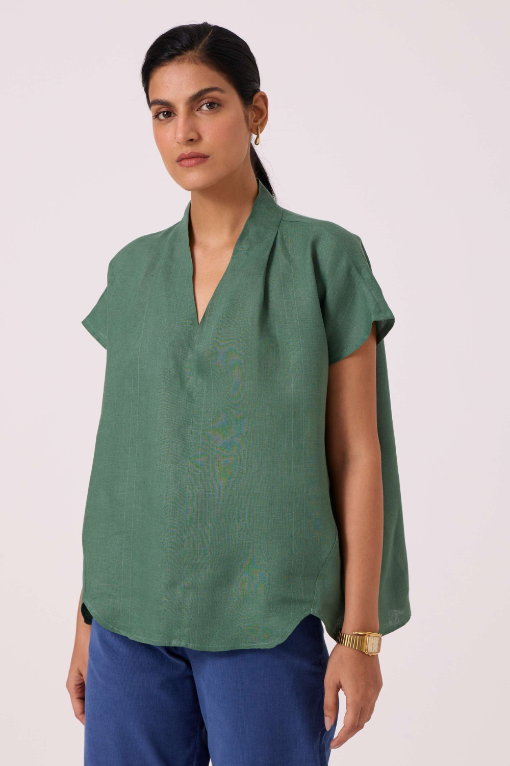Orion Green Linen Top