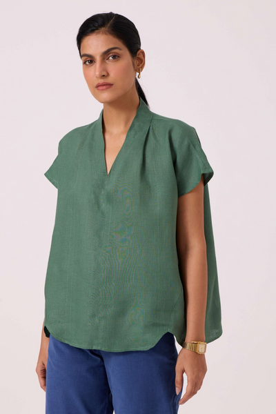 Orion Green Linen Top