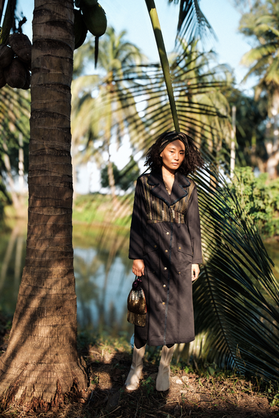 Upcycled Copenhagen Trench - Black Green