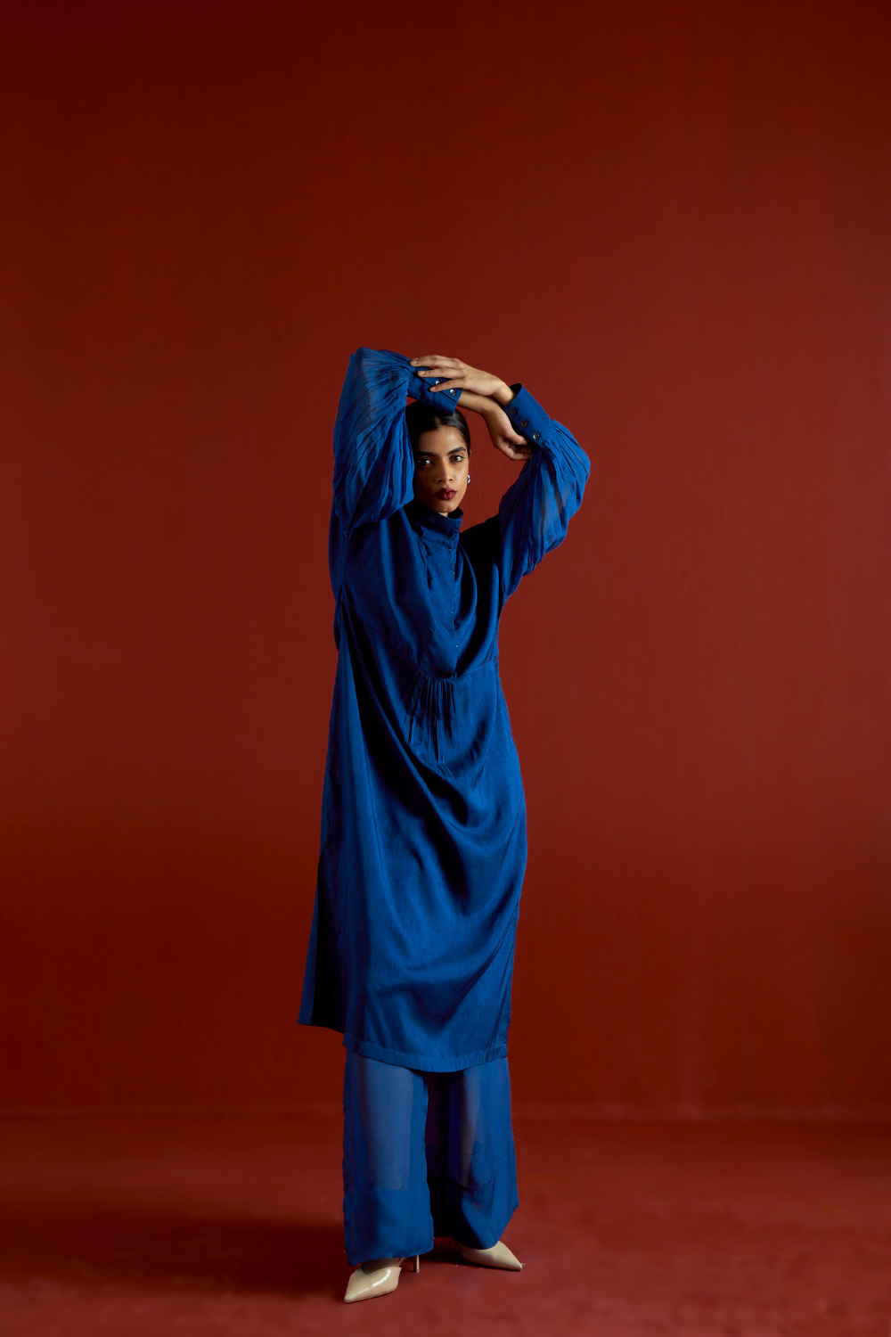 TURTLE NECK TUNIC CO-ORD-ELECTRIC BLUE