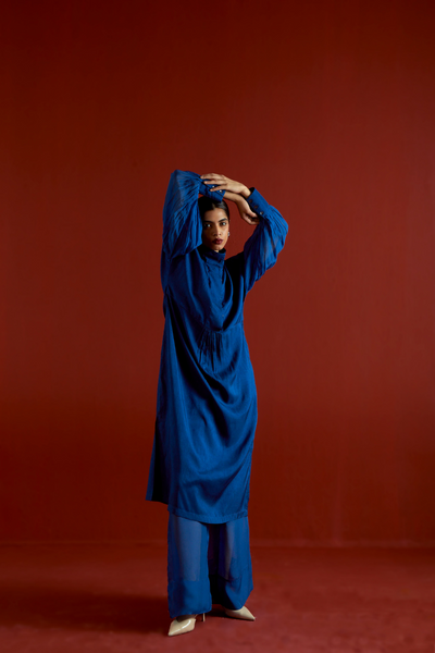 TURTLE NECK TUNIC CO-ORD-ELECTRIC BLUE