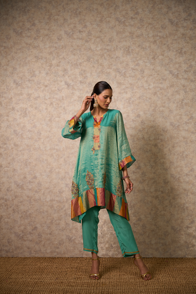 Zing Kurta Set - Sea Green
