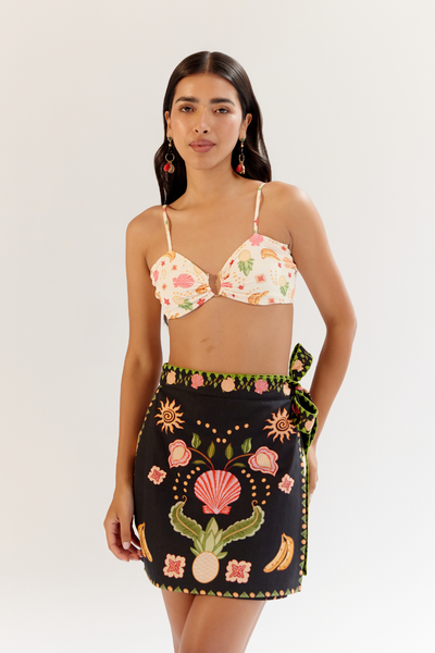 Wrap Me Round Skirt - Seashell (Black)