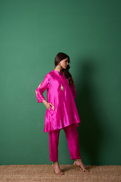 Paradise Kurta Set - Pink with Dupatta