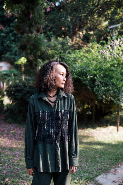 Upcycled Handwoven Hunza Shirt - Green