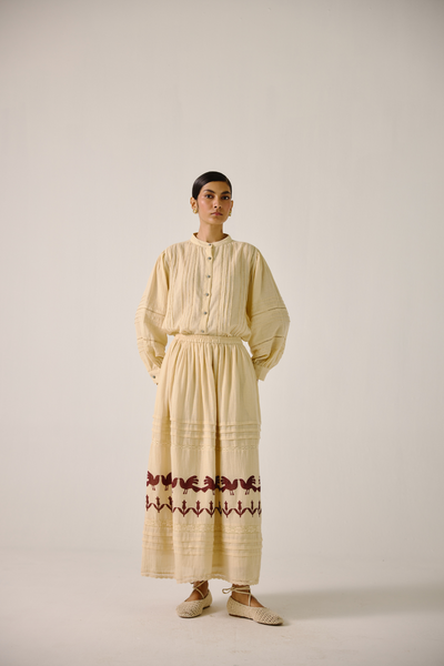 Hazel Set - Ivory Block Print