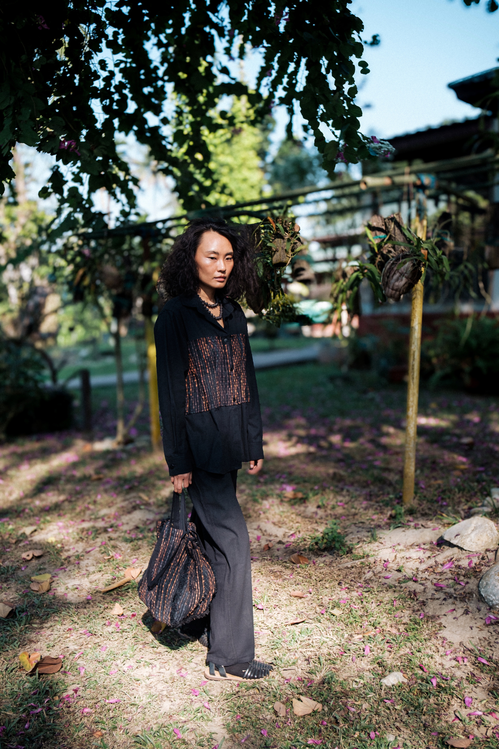 Upcycled Handwoven Hunza Shirt - Black Copper