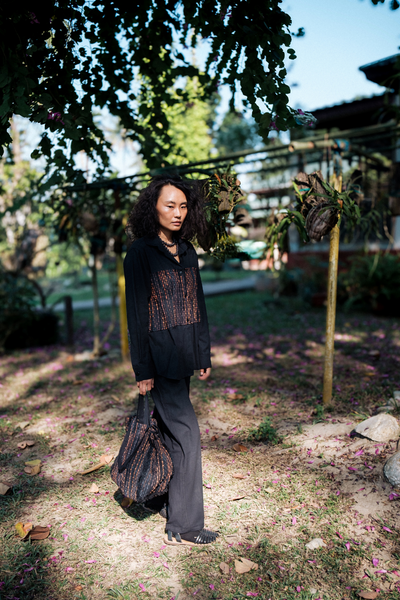 Upcycled Handwoven Hunza Shirt - Black Copper