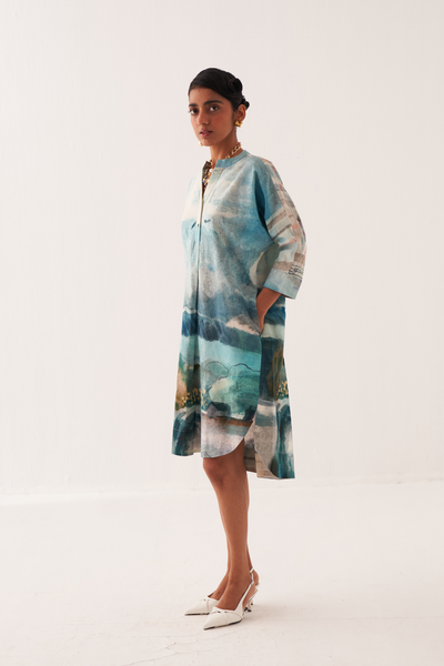 Sky Batwing Dress