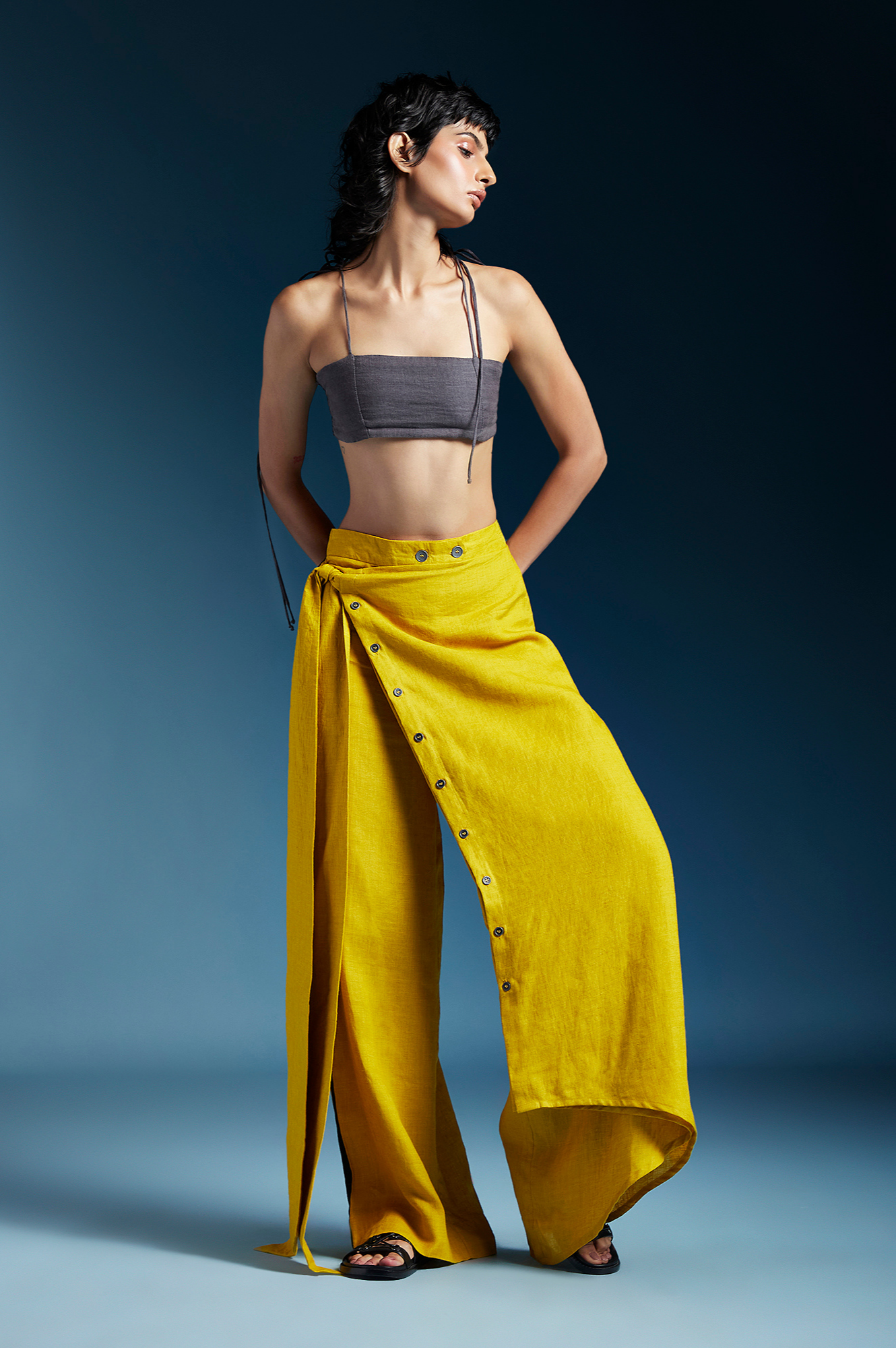 Elle Trousers-Mustard