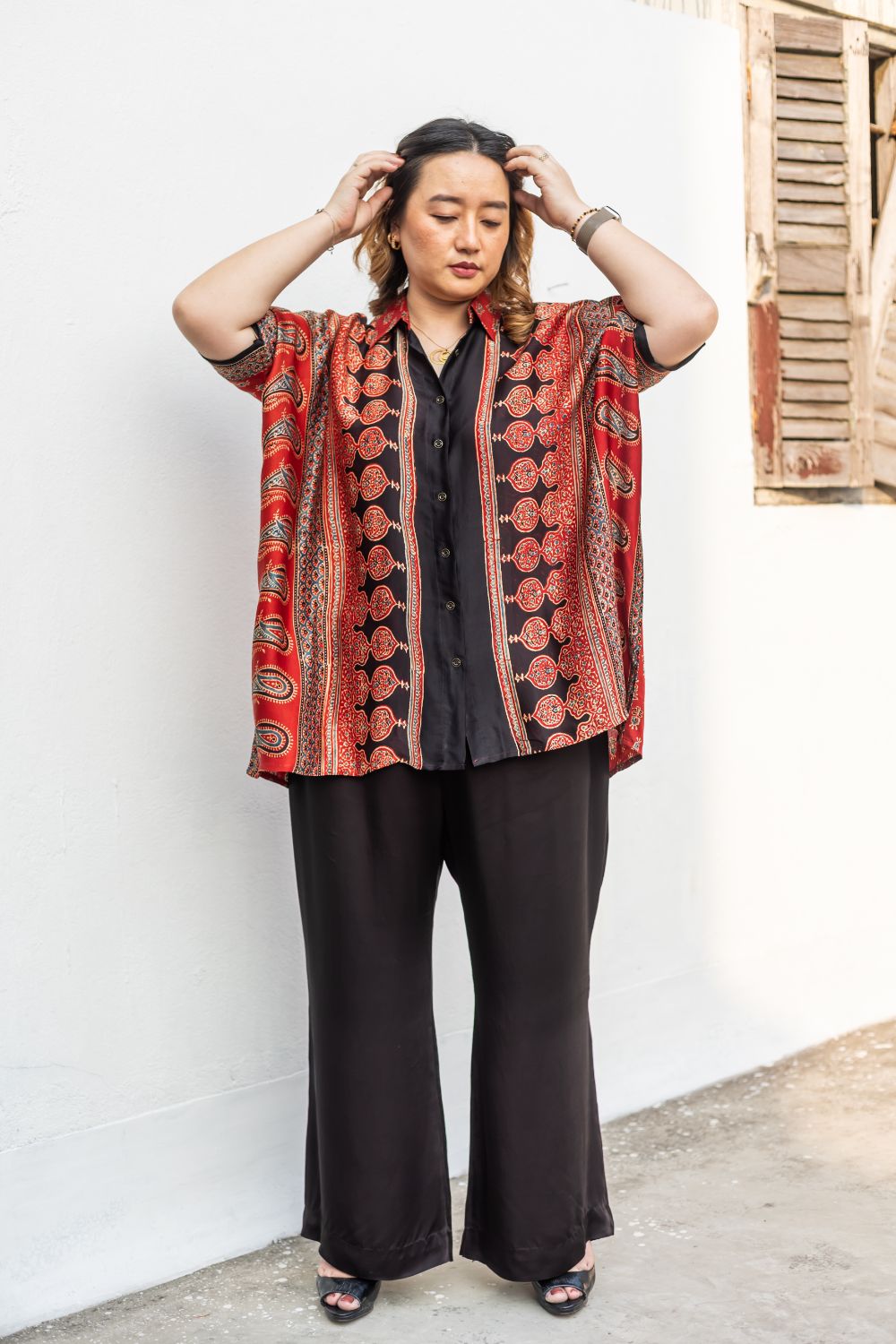 Aaram Red Ajrakh AntiFit Co-ord Set