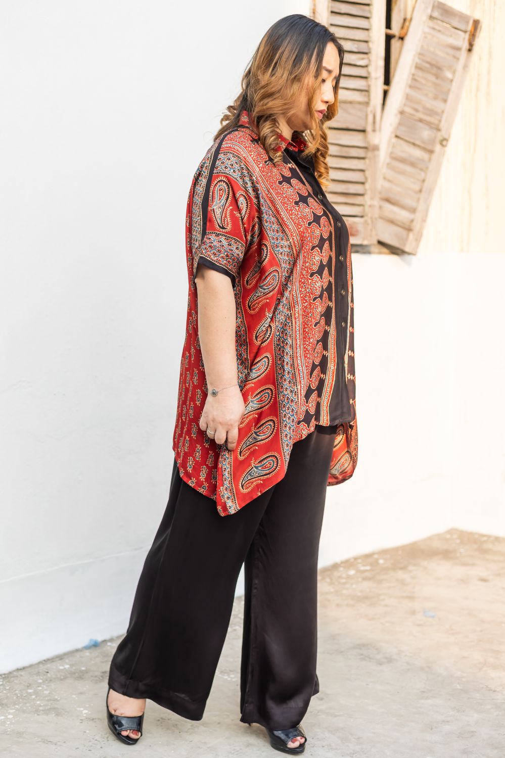 Aaram Red Ajrakh AntiFit Co-ord Set