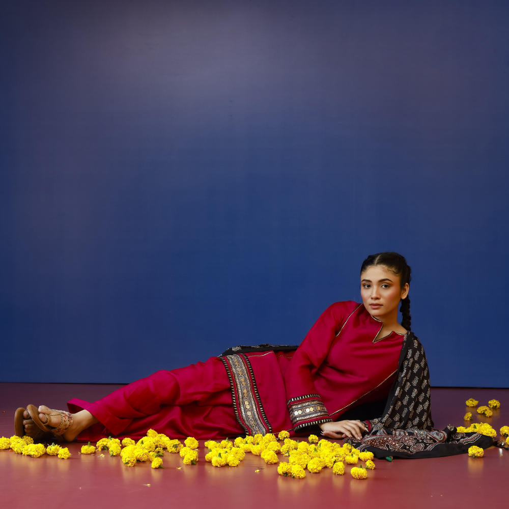 Pherie Pink Salwaar Kameez and Dupatta Set