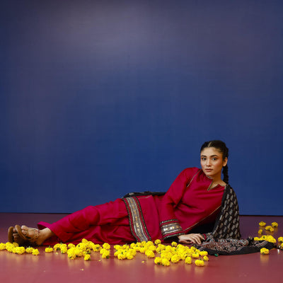 Pherie Pink Salwaar Kameez and Dupatta Set