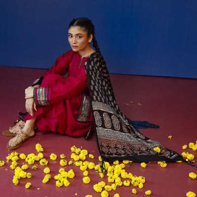 Pherie Pink Salwaar Kameez and Dupatta Set