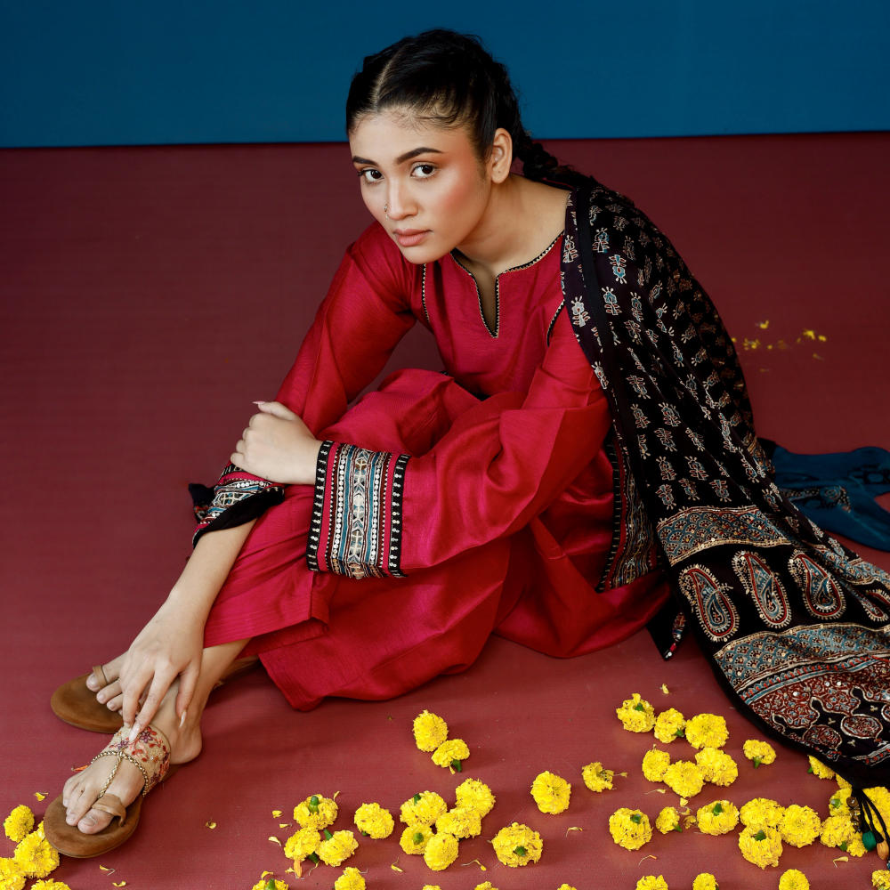 Pherie Pink Salwaar Kameez and Dupatta Set