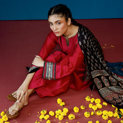 Pherie Pink Salwaar Kameez and Dupatta Set