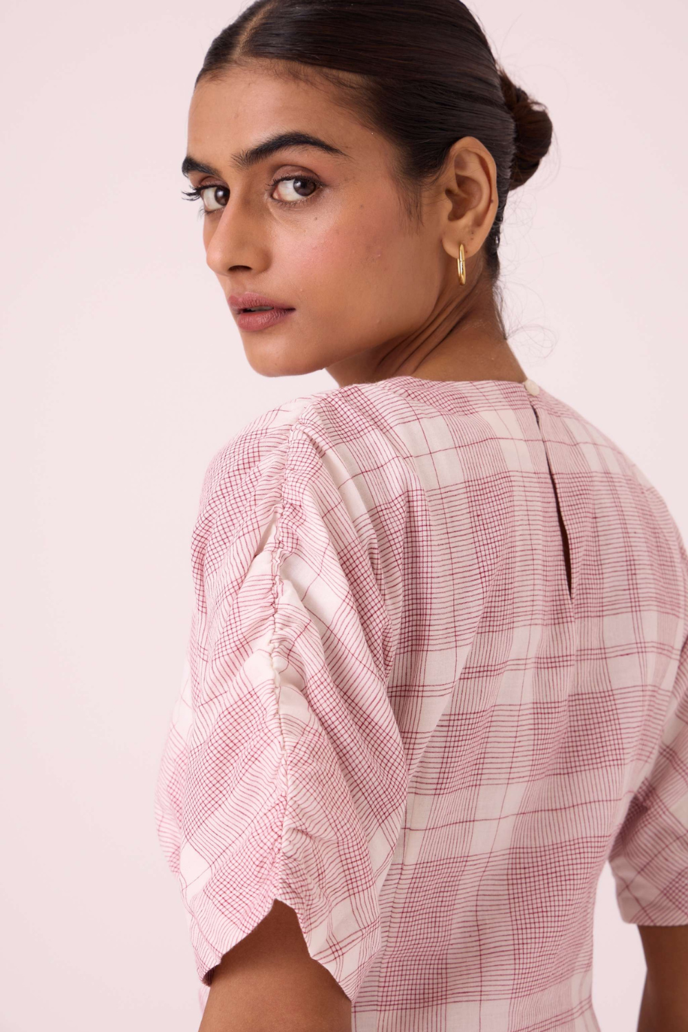 Pine Checkered Handwoven Dress