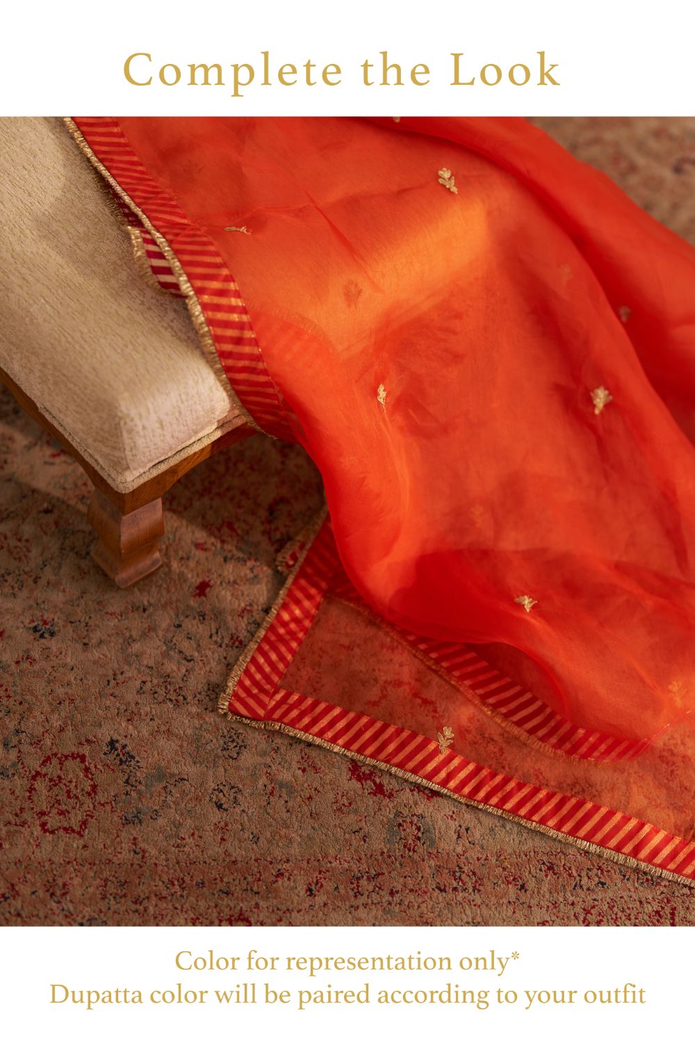 Amaya - Long Kaftan With Salwar-Burnt Orange