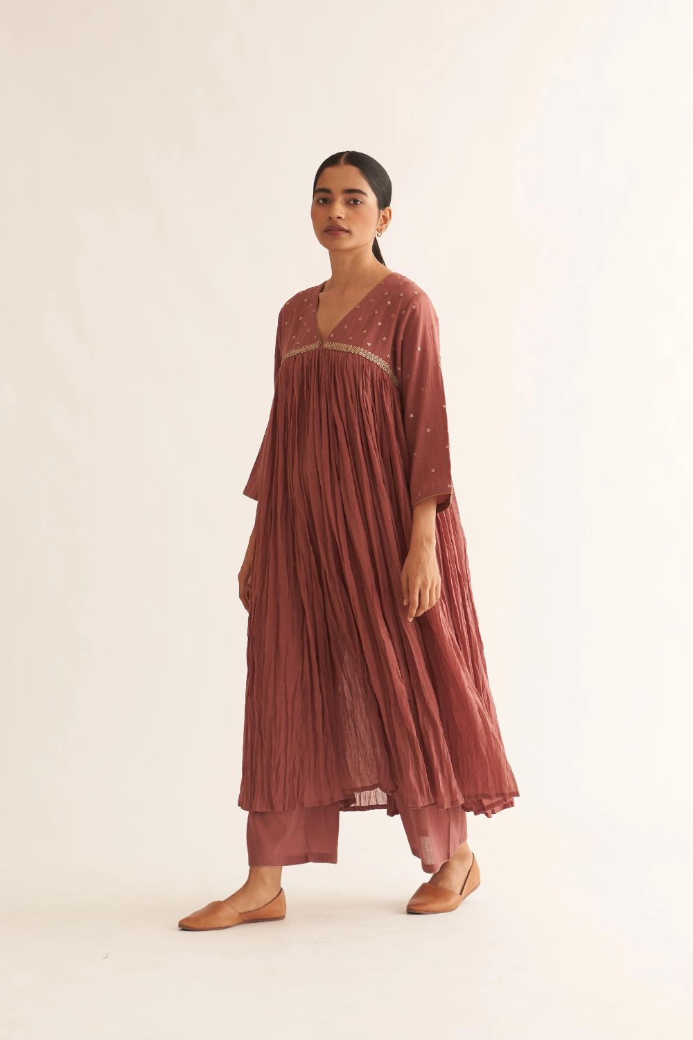 MRINAL OLD ROSE KURTA SET