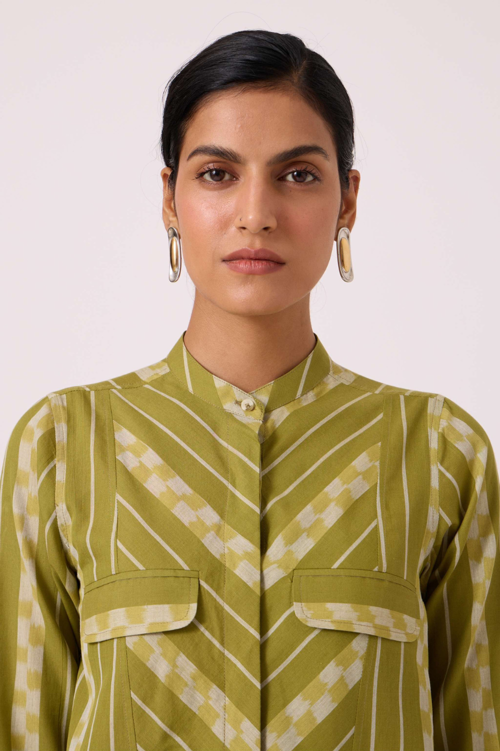 Wilde Green Striped Ikat Shirt
