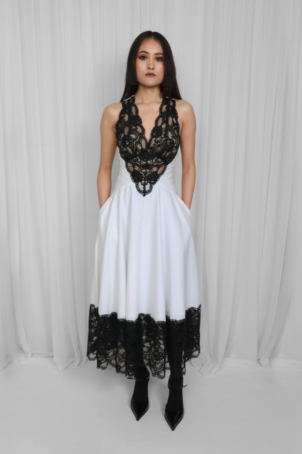 Jia Dress-Black & White