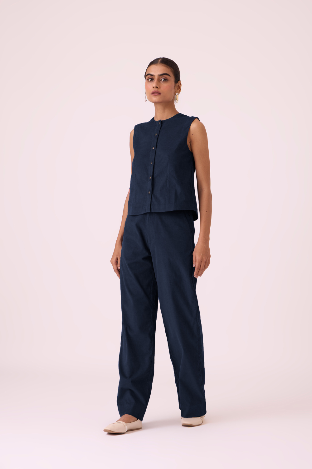 Wotton Blue Corduroy Top