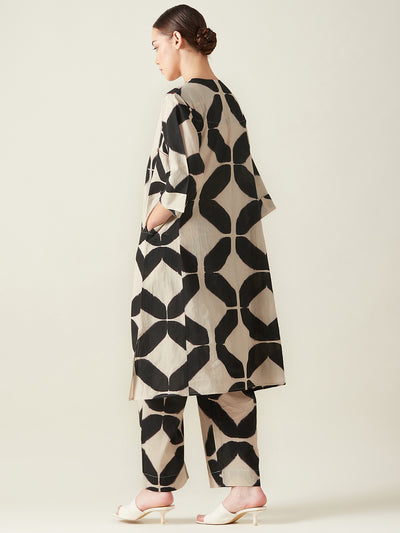 Black Clamp Dye Embroidered Co ord set