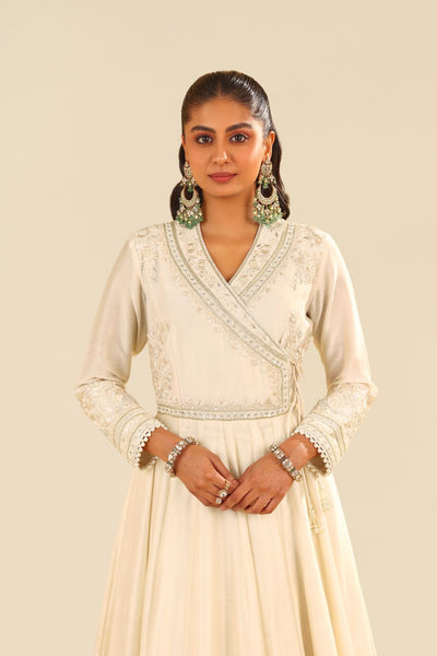 Ameena - Long Anarkali With Skirt And Dupatta-Daisy Ivory
