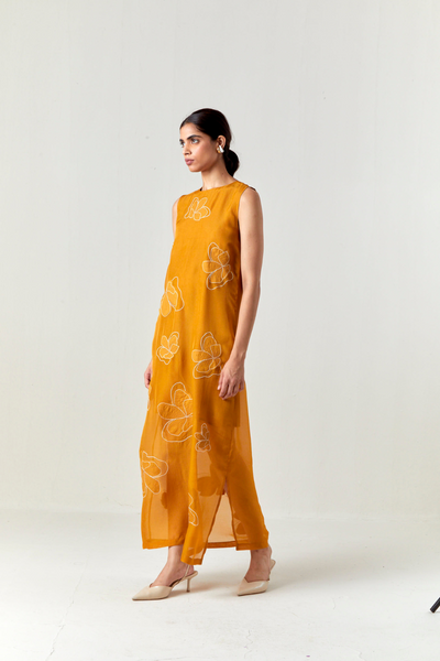COLLARED WAIST COAT CO-ORD-OCHRE