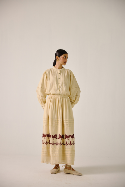 Hazel Set - Ivory Block Print