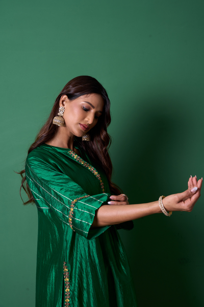 Radiance Kurta Set - Emerald with Dupatta