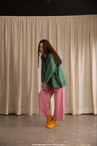 Maya Top - Green Checks