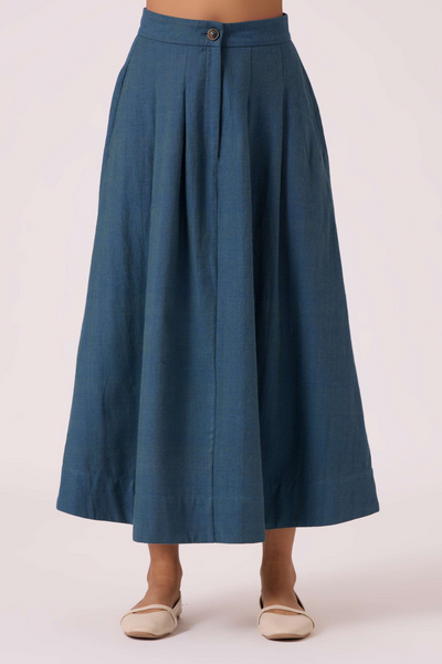 Eliot Blue Handwoven Skirt